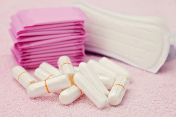 sanitary tampon and towel - beauty treatment